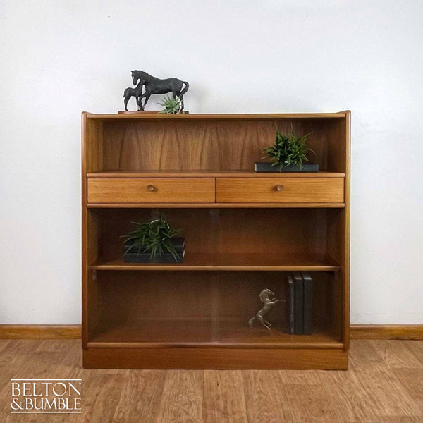 Vintage Mid Century Glazed Bookcase Unit In Teak By Nathan-Belton & Bumble