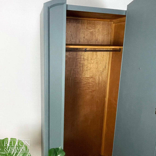 Vintage Wardrobe Tallboy in Blue Grey-Wardrobe-Belton & Bumble