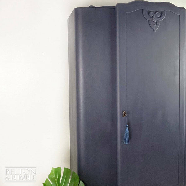 Vintage Wardrobe Tallboy in Navy Blue by Lebus-Wardrobe-Belton & Bumble