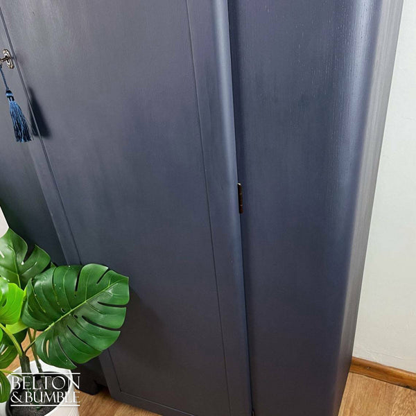 Vintage Wardrobe Tallboy in Navy Blue by Lebus-Wardrobe-Belton & Bumble