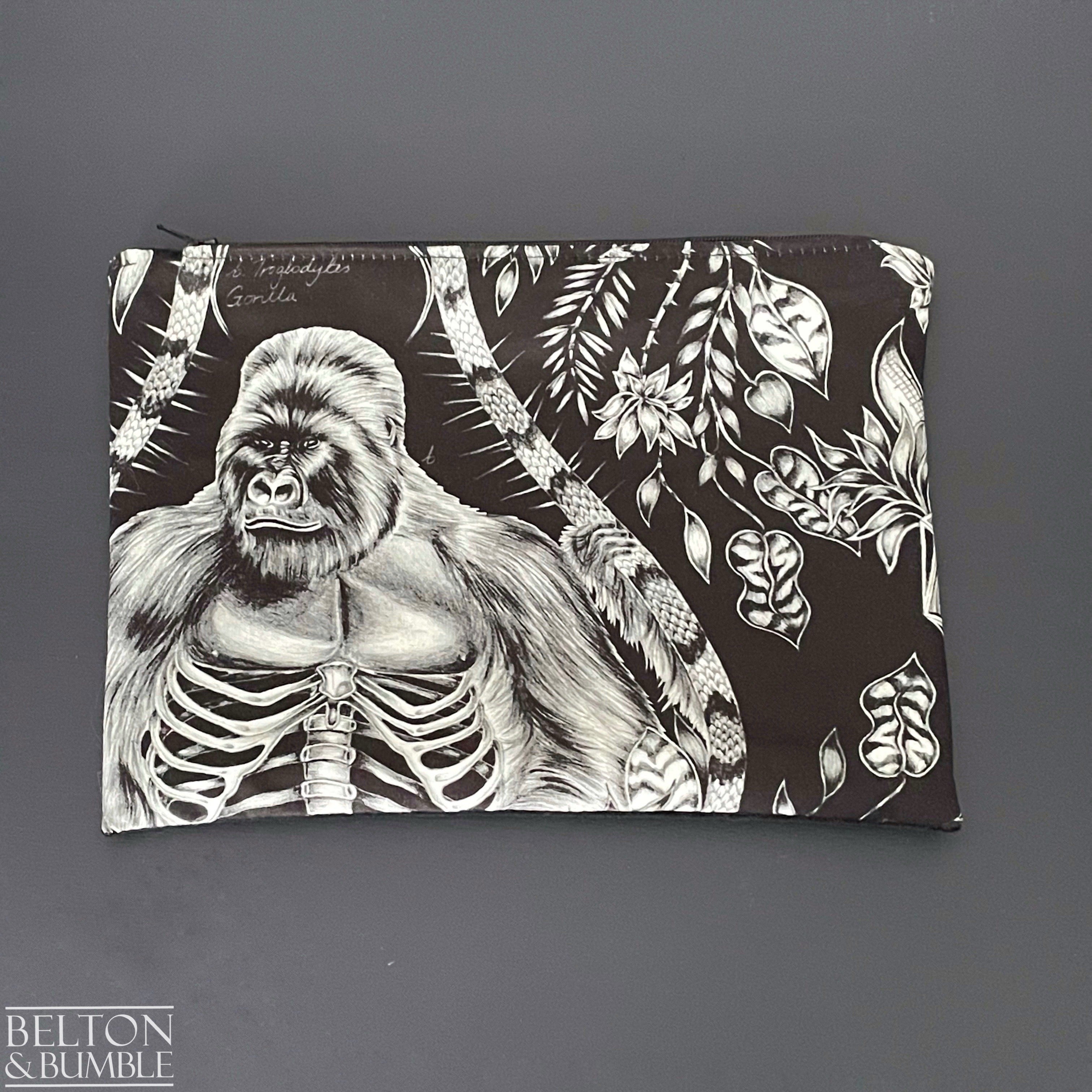 Handmade Make Up / Travel Toiletries Bag in “Silverback” Fabric by Emma Shipley-Belton & Bumble