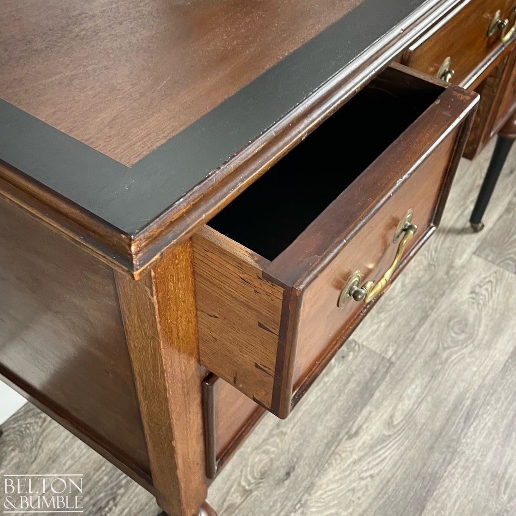 Mahogany Five Drawer Desk / Dressing Table-Belton & Bumble