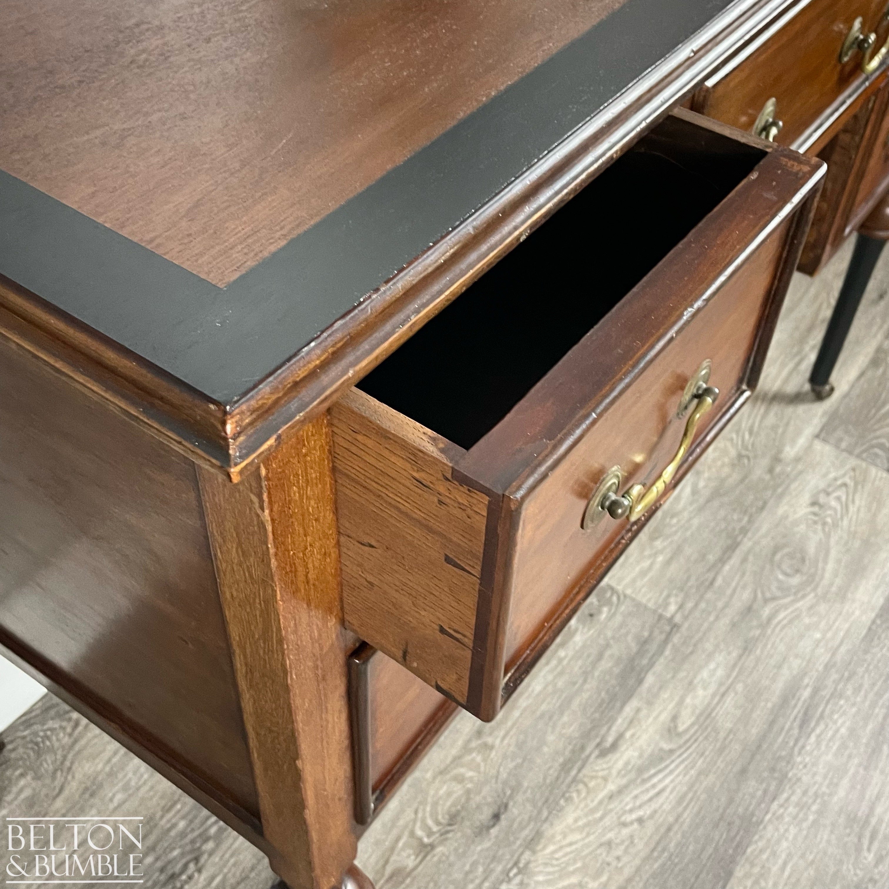 Mahogany Five Drawer Desk / Dressing Table-Belton & Bumble