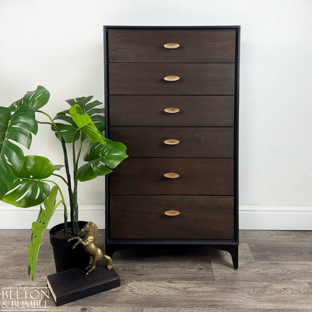 Six Drawer Mahogany Chest of Drawers in Black-Belton & Bumble