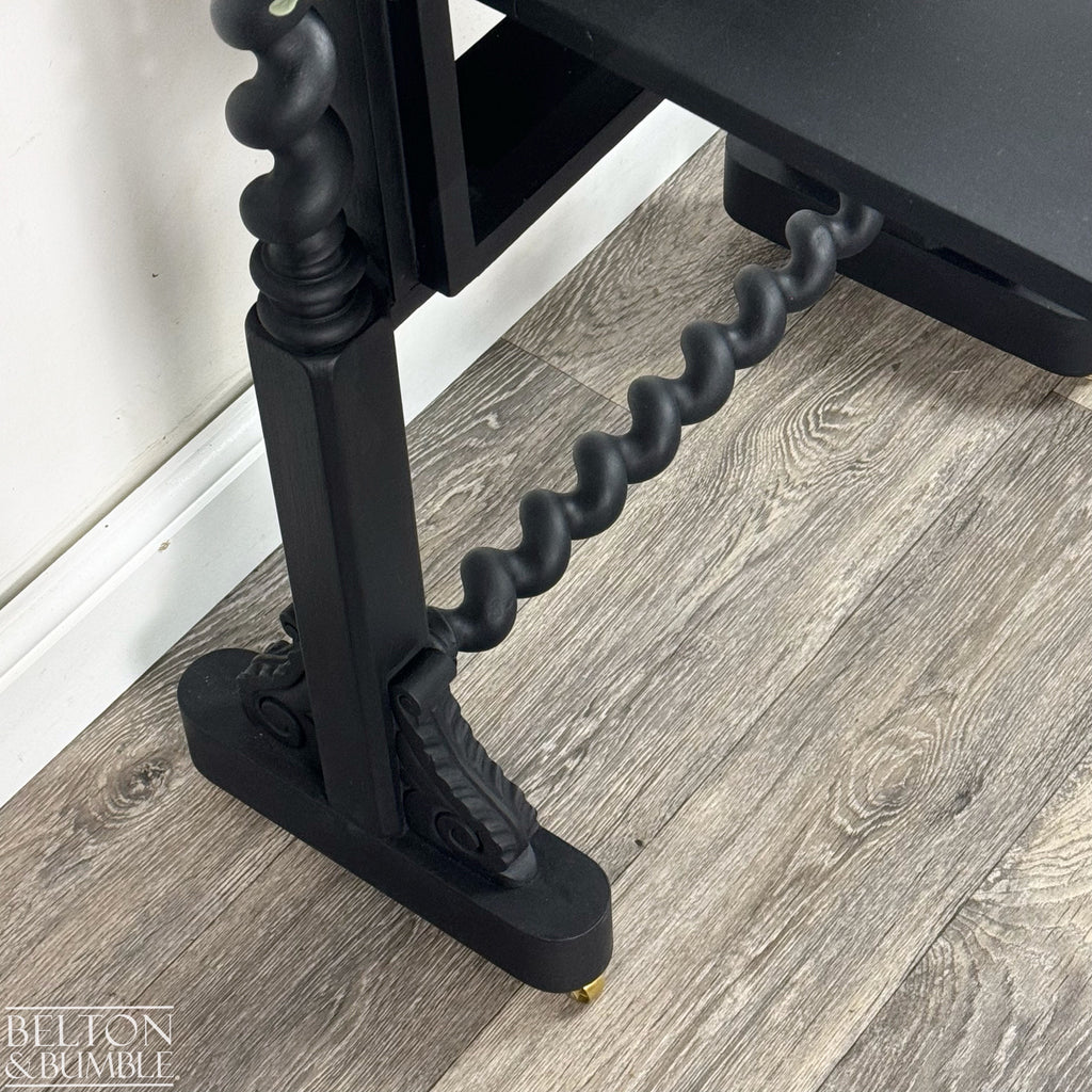 Hallway Desk Bureau in Black with Walnut Fall Front-Belton & Bumble