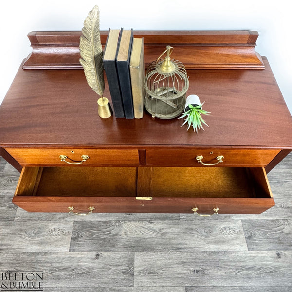 Vintage Mahogany Four Drawer Chest of Drawers with Gallery Back-Belton & Butler