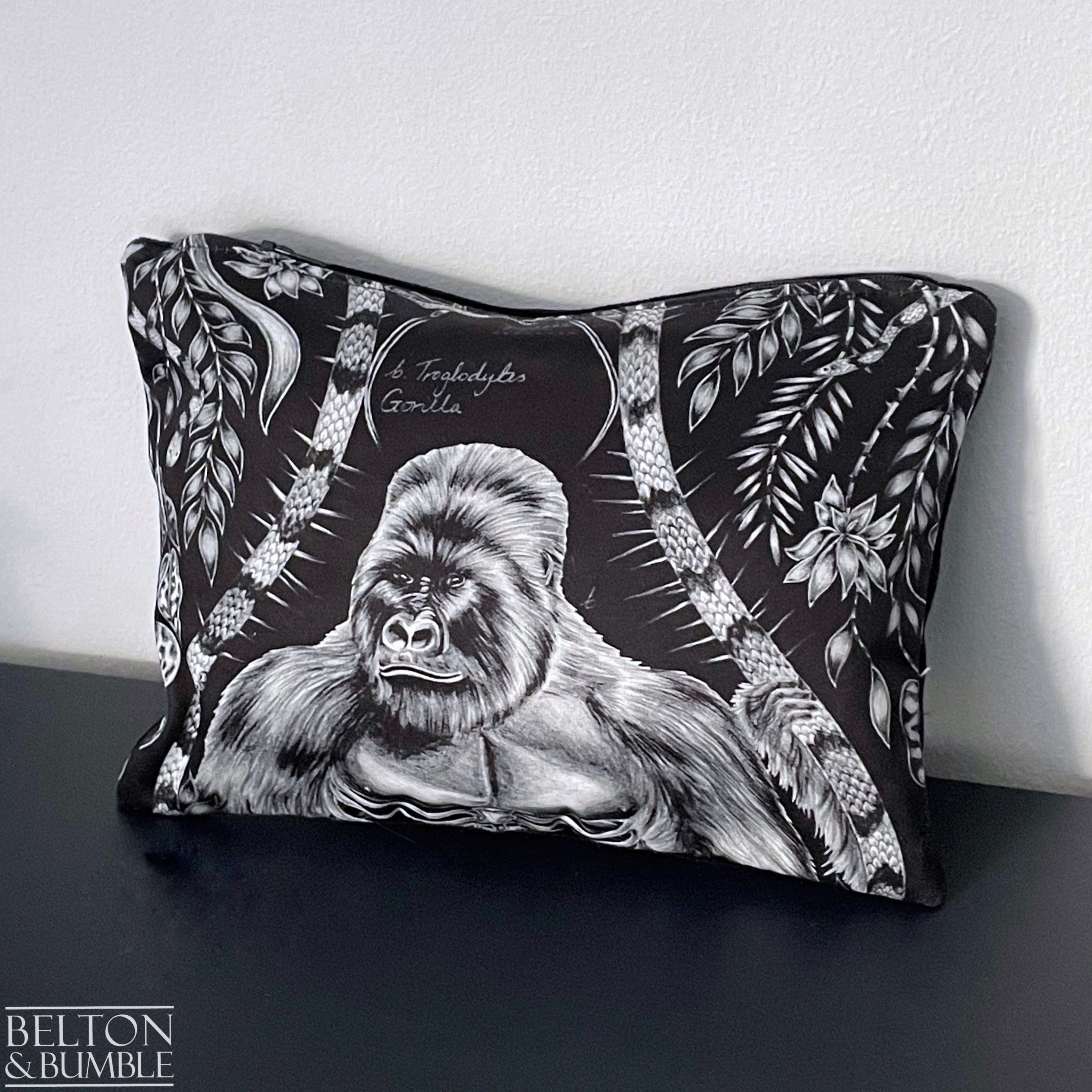 Handmade Make Up / Travel Toiletries Bag in “Silverback” Fabric by Emma Shipley-Belton & Bumble