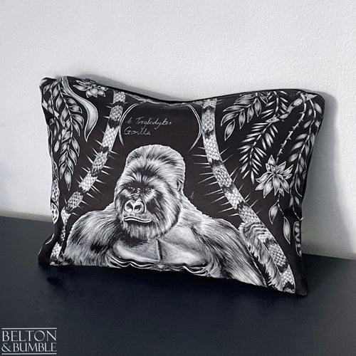 Handmade Make Up / Travel Toiletries Bag in “Silverback” Fabric by Emma Shipley-Belton & Bumble