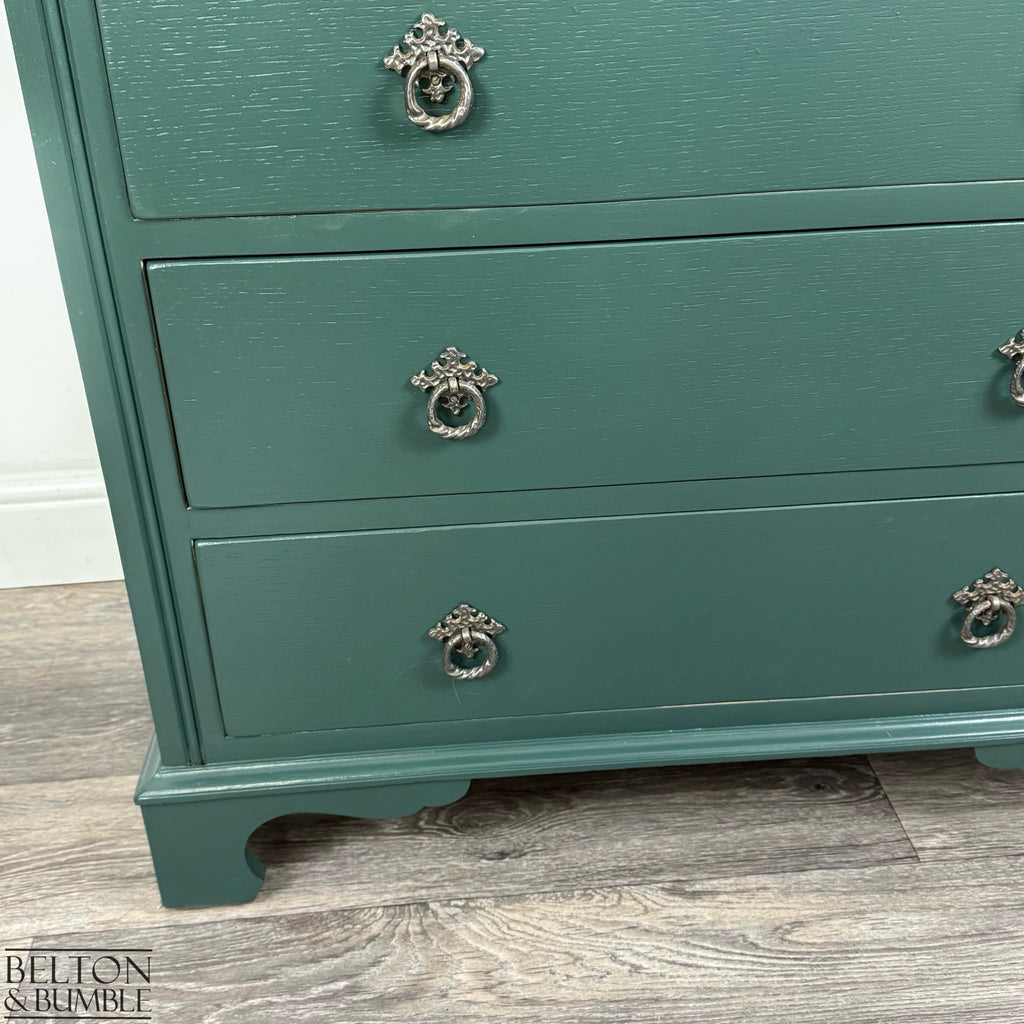 Five Drawer Chest of Drawers in Dark Jewel Green