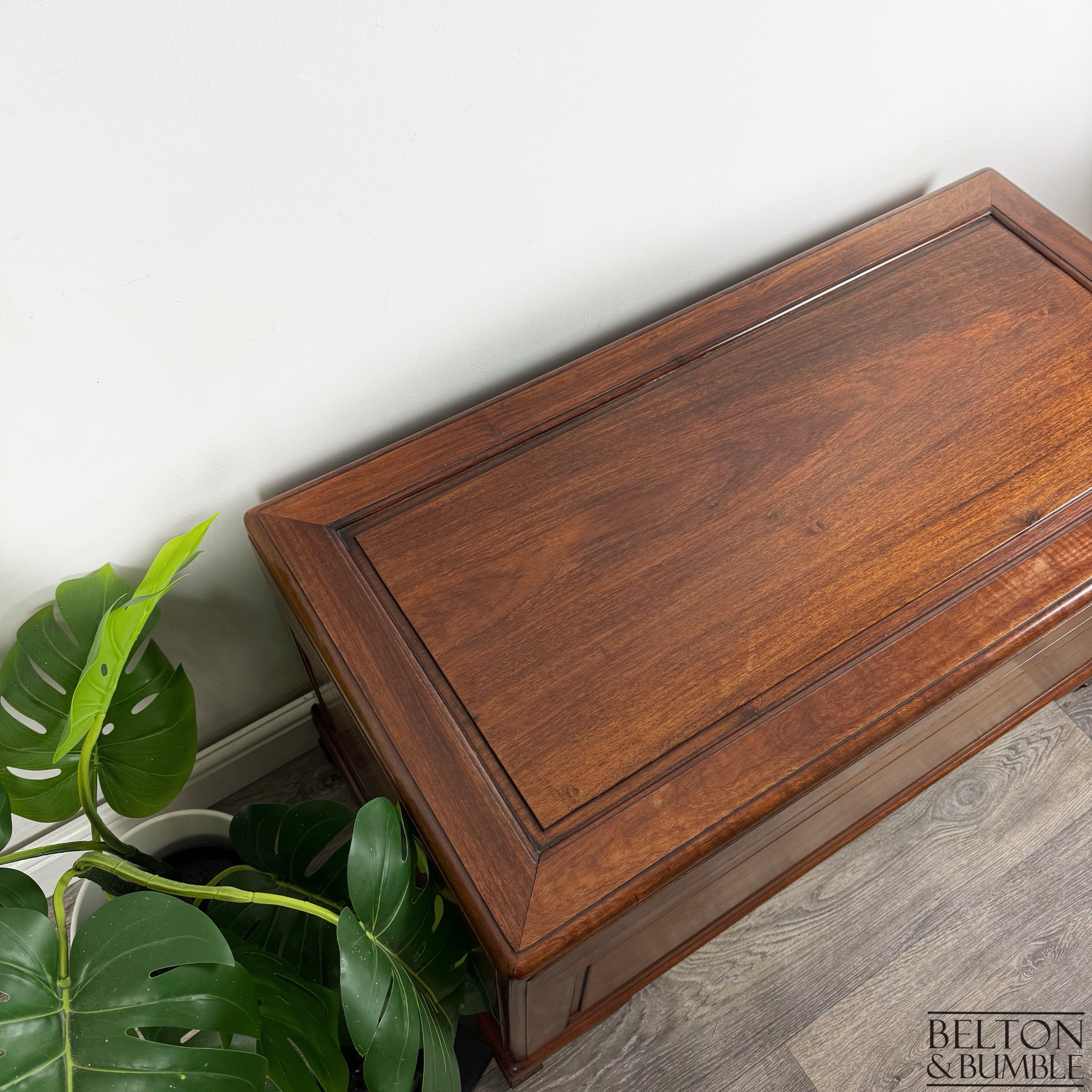Mahogany Blanket Box Storage Chest with Lift-Up Lid