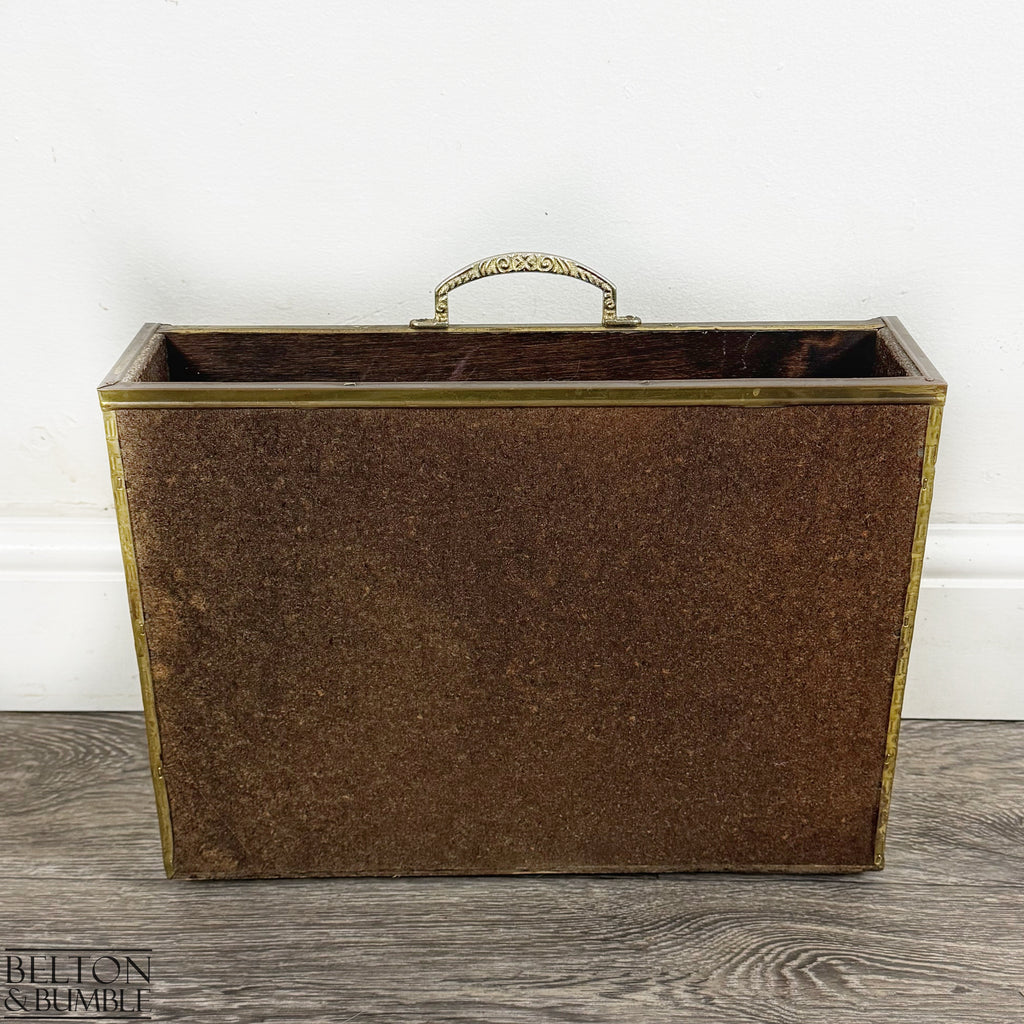 Vintage Brass Coaching Scene Magazine Rack by Lombard