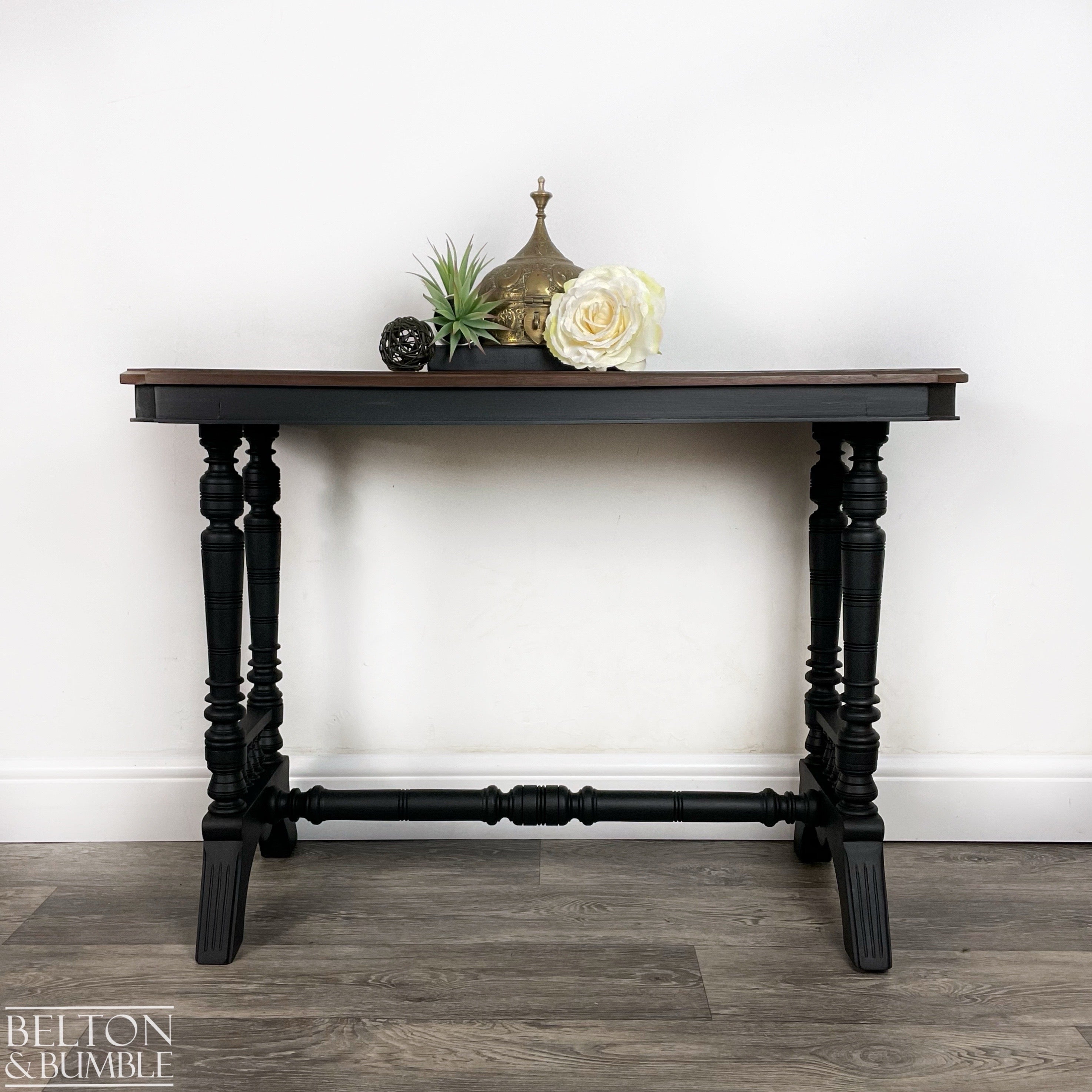 Mahogany Hallway Console Table in Black-Belton & Bumble
