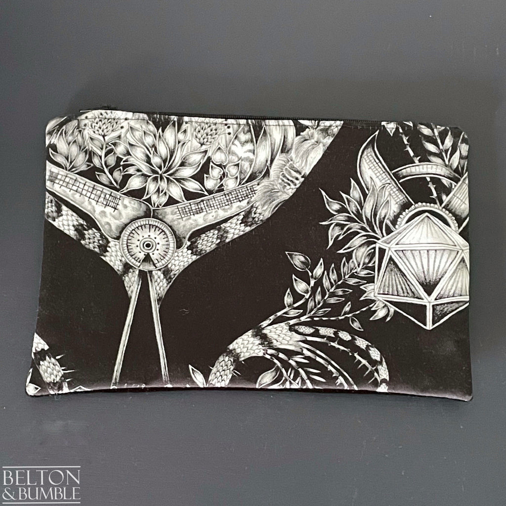 Handmade Make Up / Travel Toiletries Bag in “Silverback” Fabric by Emma Shipley-Belton & Bumble