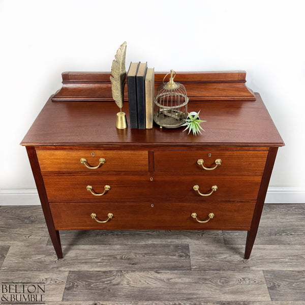 Vintage Mahogany Four Drawer Chest of Drawers with Gallery Back-Belton & Butler
