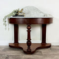 Late Victorian Duchess Style Mahogany Marble Washstand, Demi Lune Table-Belton & Bumble