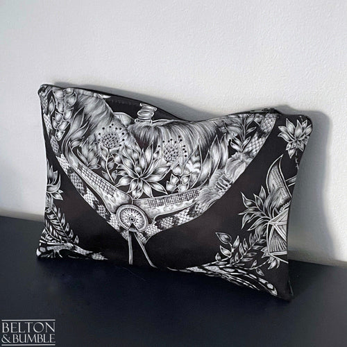 Handmade Make Up / Travel Toiletries Bag in “Silverback” Fabric by Emma Shipley-Belton & Bumble