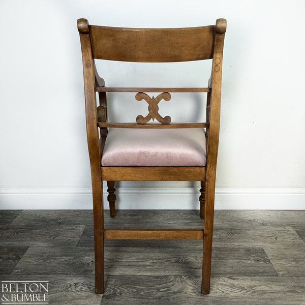 Vintage Scroll-Arm Accent Chair