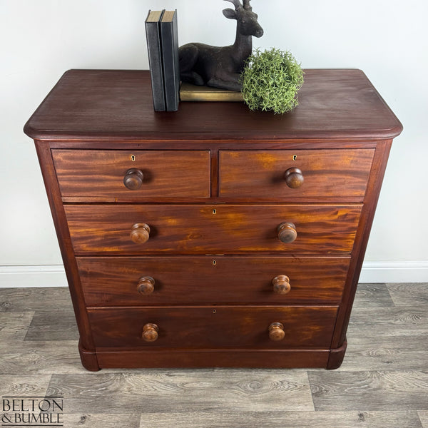 Victorian Mahogany Five Drawer Chest of Drawers-Belton & Butler