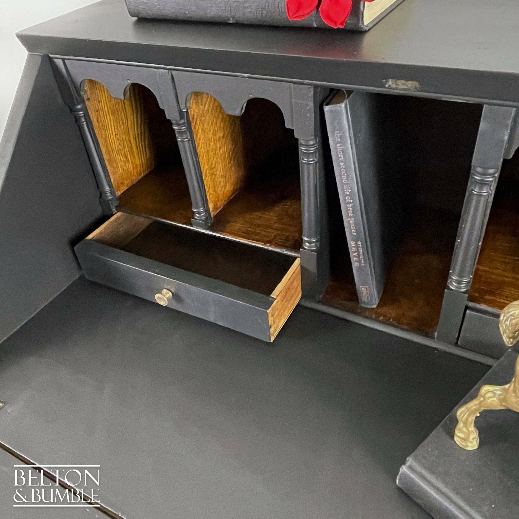 19th Century Rosewood Ladies Writing Desk Bureau in Black-Belton & Bumble