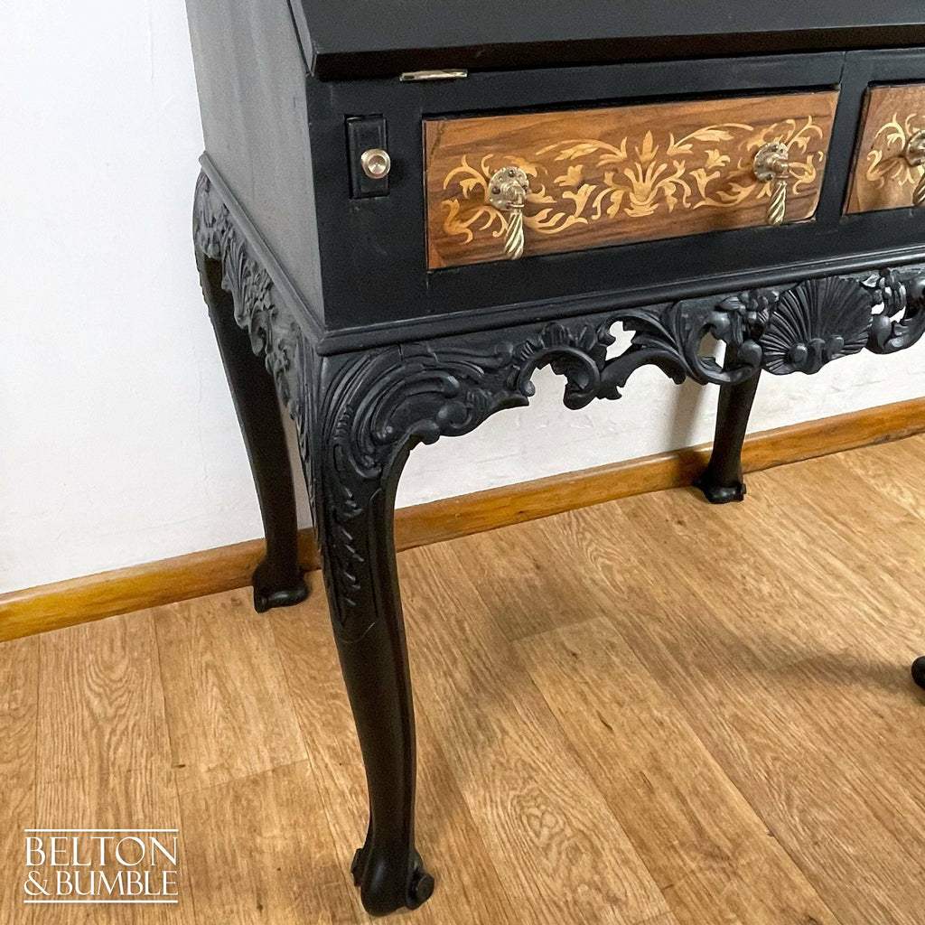 19th Century Rosewood Ladies Writing Desk Bureau in Black-Belton & Bumble