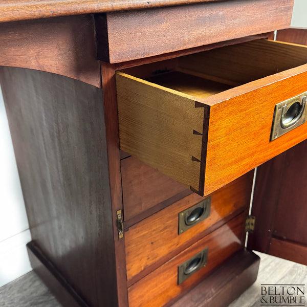 Vintage Mahogany Kneehole Desk with Hidden Drawers-Belton & Butler