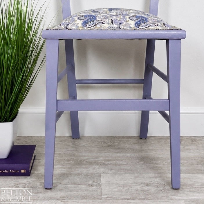 Petite Pale Purple and Paisley Bedroom Chair
