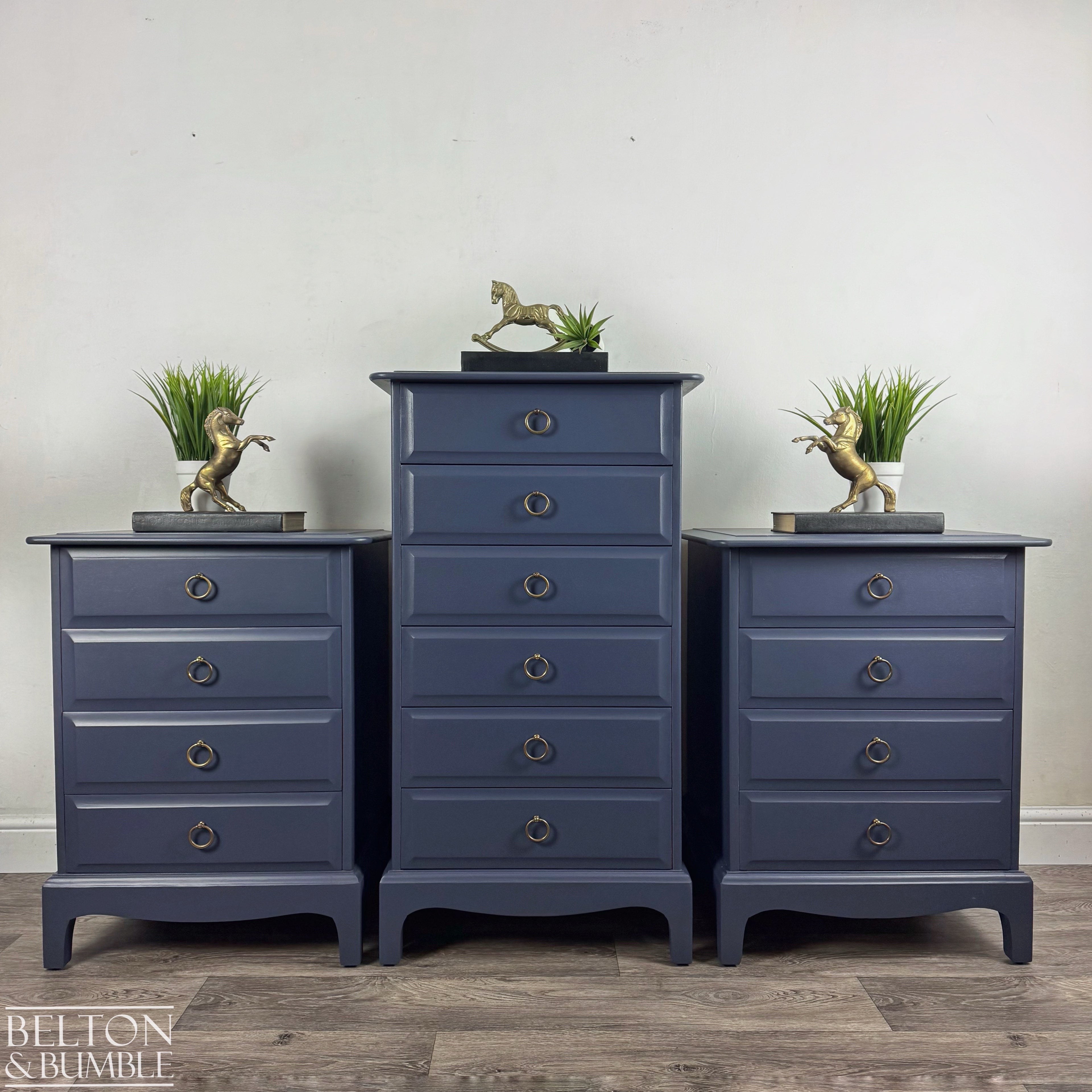 STAG Minstrel Narrow 6 Drawer Tallboy in Navy