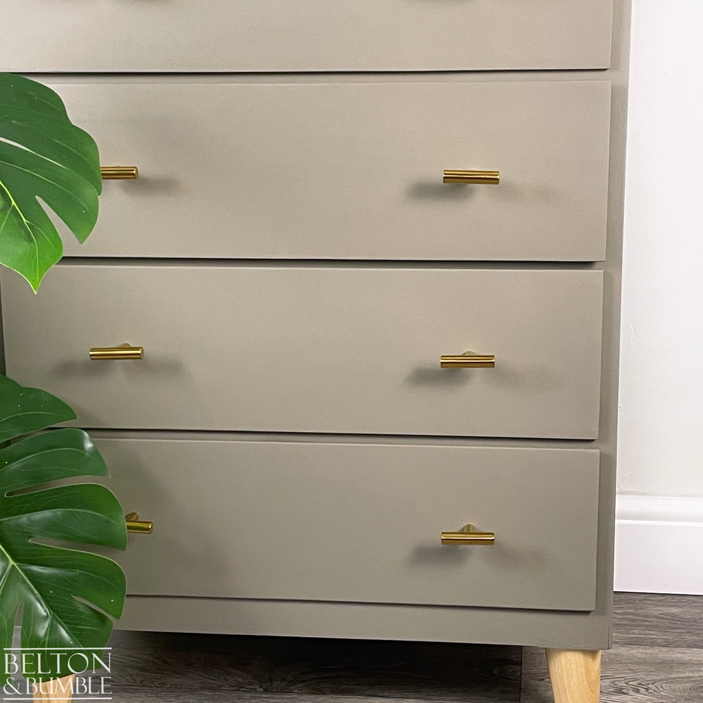 Four Drawer Chest of Drawers in Green Grey, Mid-Century-Belton & Bumble