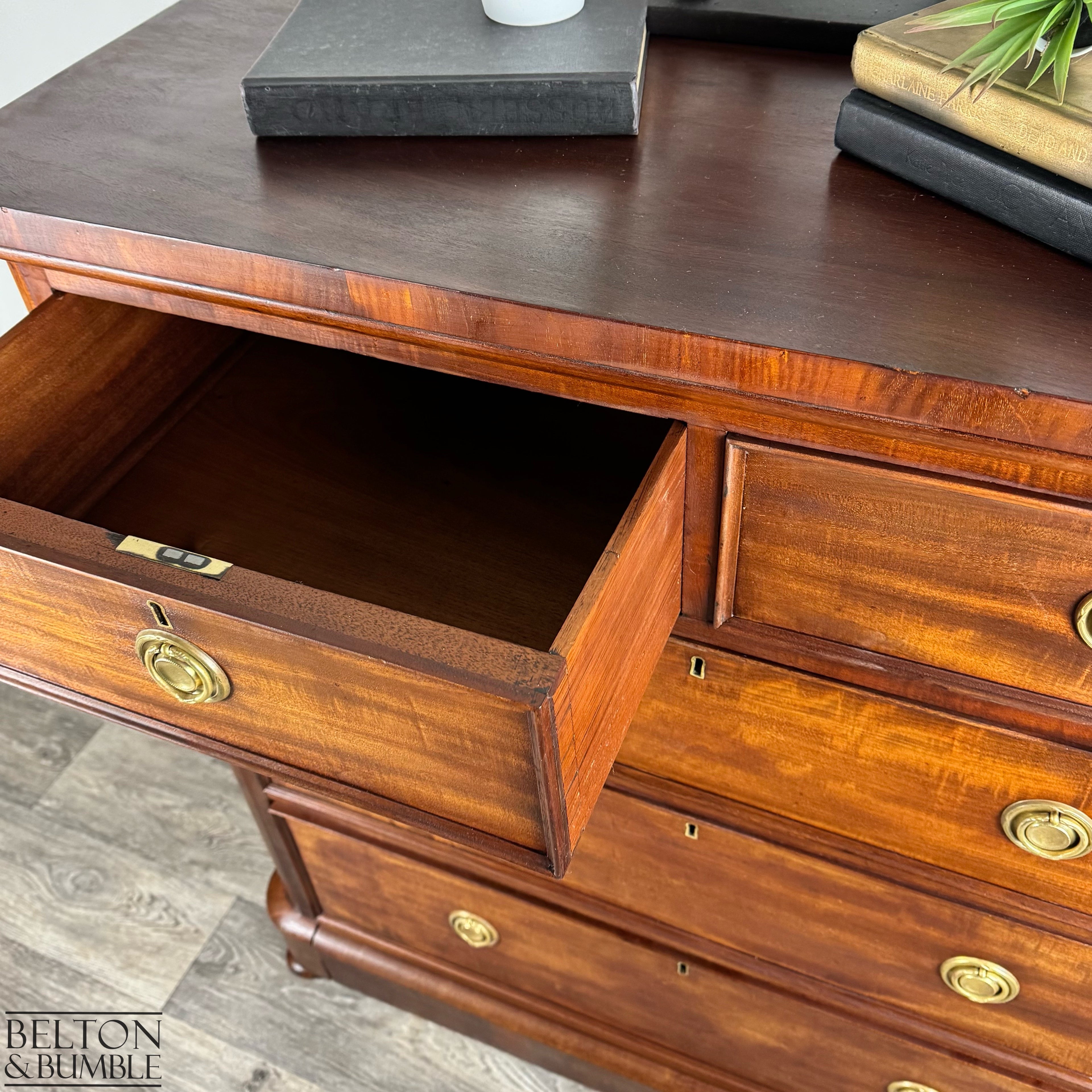 Victorian Mahogany Five Drawer Chest of Drawers-Belton & Bumble