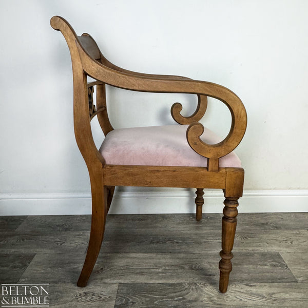 Vintage Scroll-Arm Accent Chair