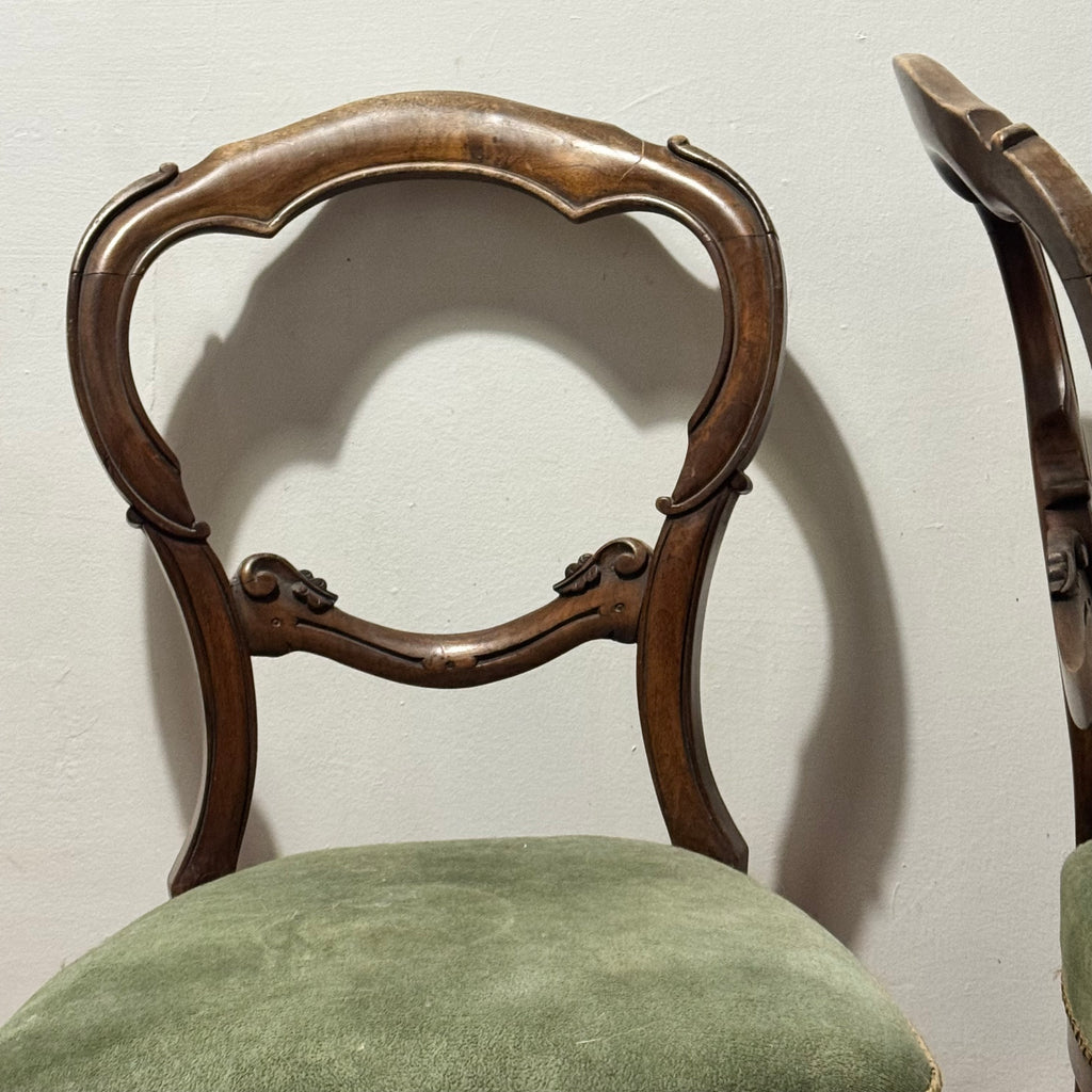 Pair of Victorian Balloon Back Chairs – Ready for Custom Commission-Belton & Bumble