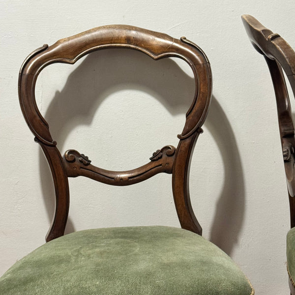 Pair of Victorian Balloon Back Chairs – Ready for Custom Commission-Belton & Butler