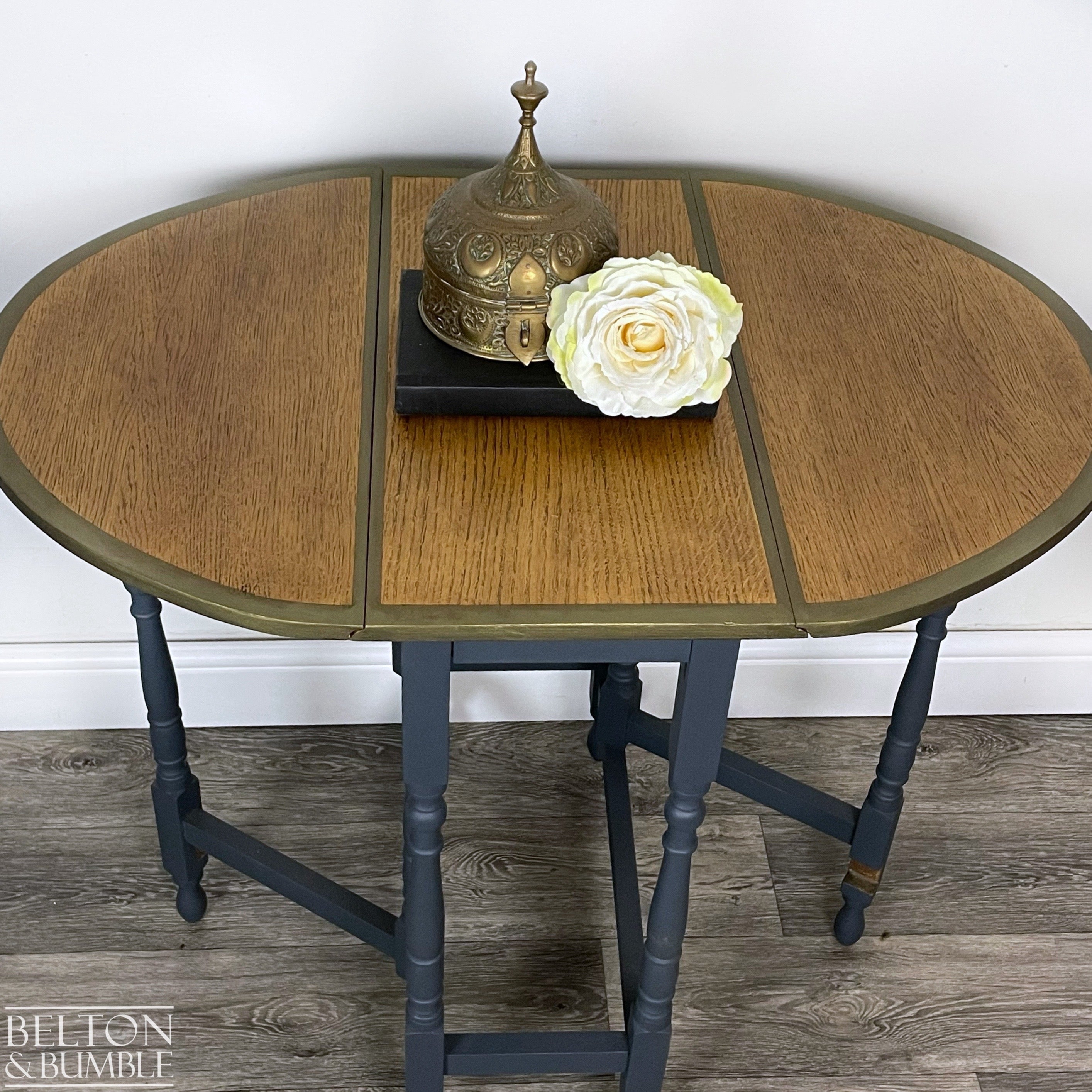 Gate Leg Drop Leaf Dining Table in Navy-Belton & Bumble