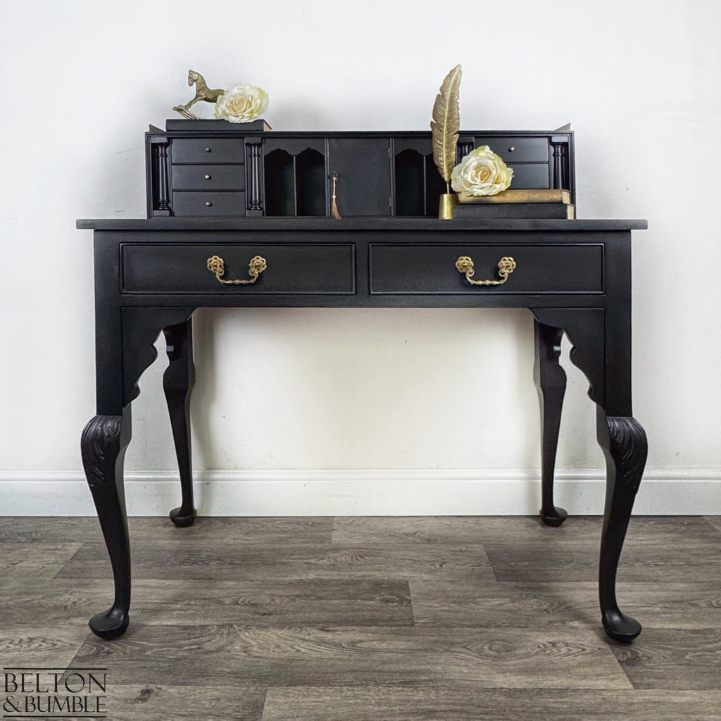 Vintage Writing Desk with Hidden Drawers in Black