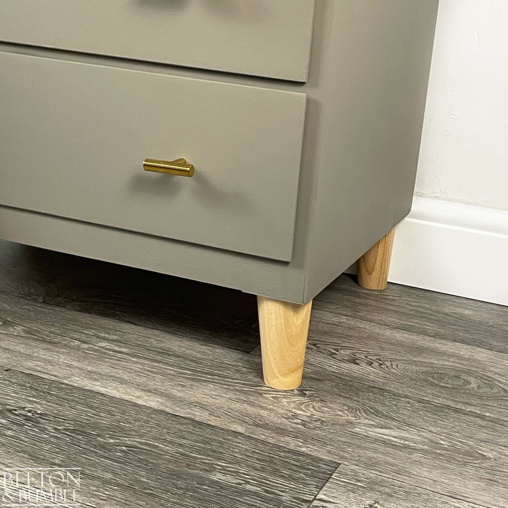 Four Drawer Chest of Drawers in Green Grey, Mid-Century-Belton & Bumble