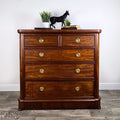Victorian Mahogany Five Drawer Chest of Drawers-Belton & Bumble