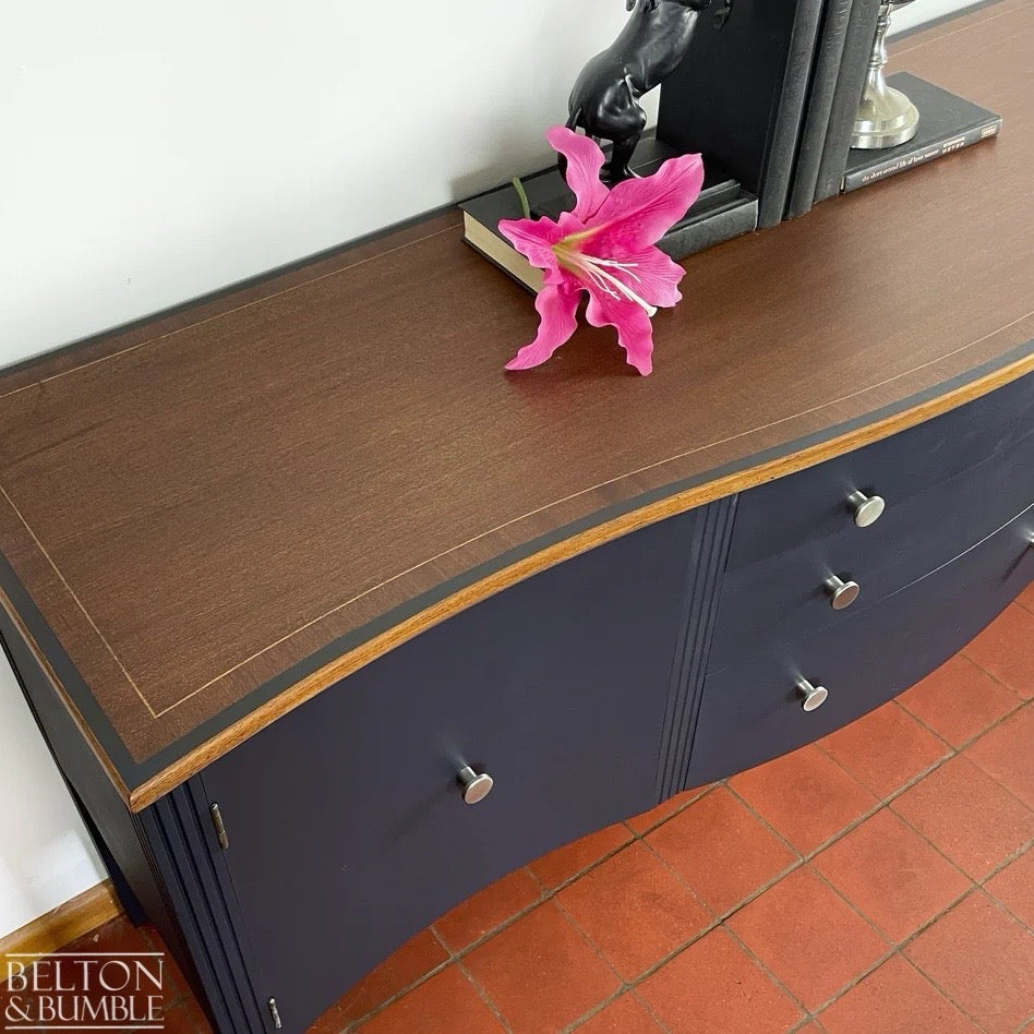 Navy Bow Fronted Sideboard-Belton & Bumble
