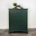 Five Drawer Chest of Drawers in Dark Jewel Green