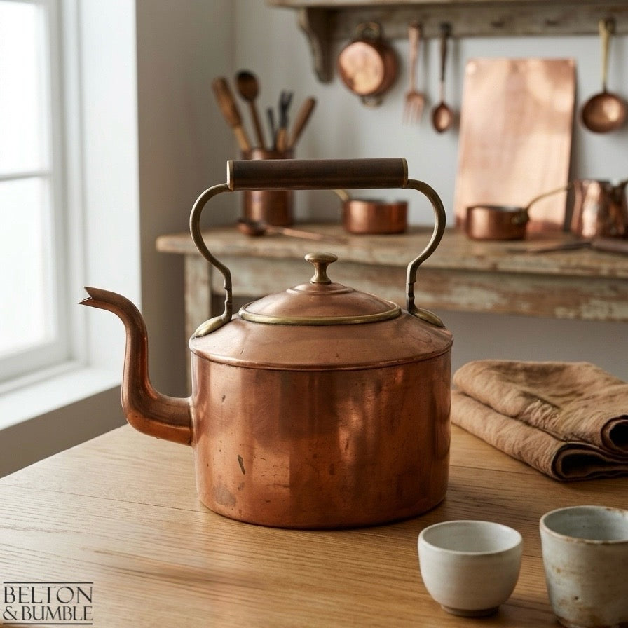 Vintage Copper Kettle with Arched Handle