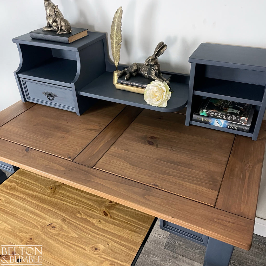 Vintage Pine Computer Office Desk and Chair-Belton & Bumble