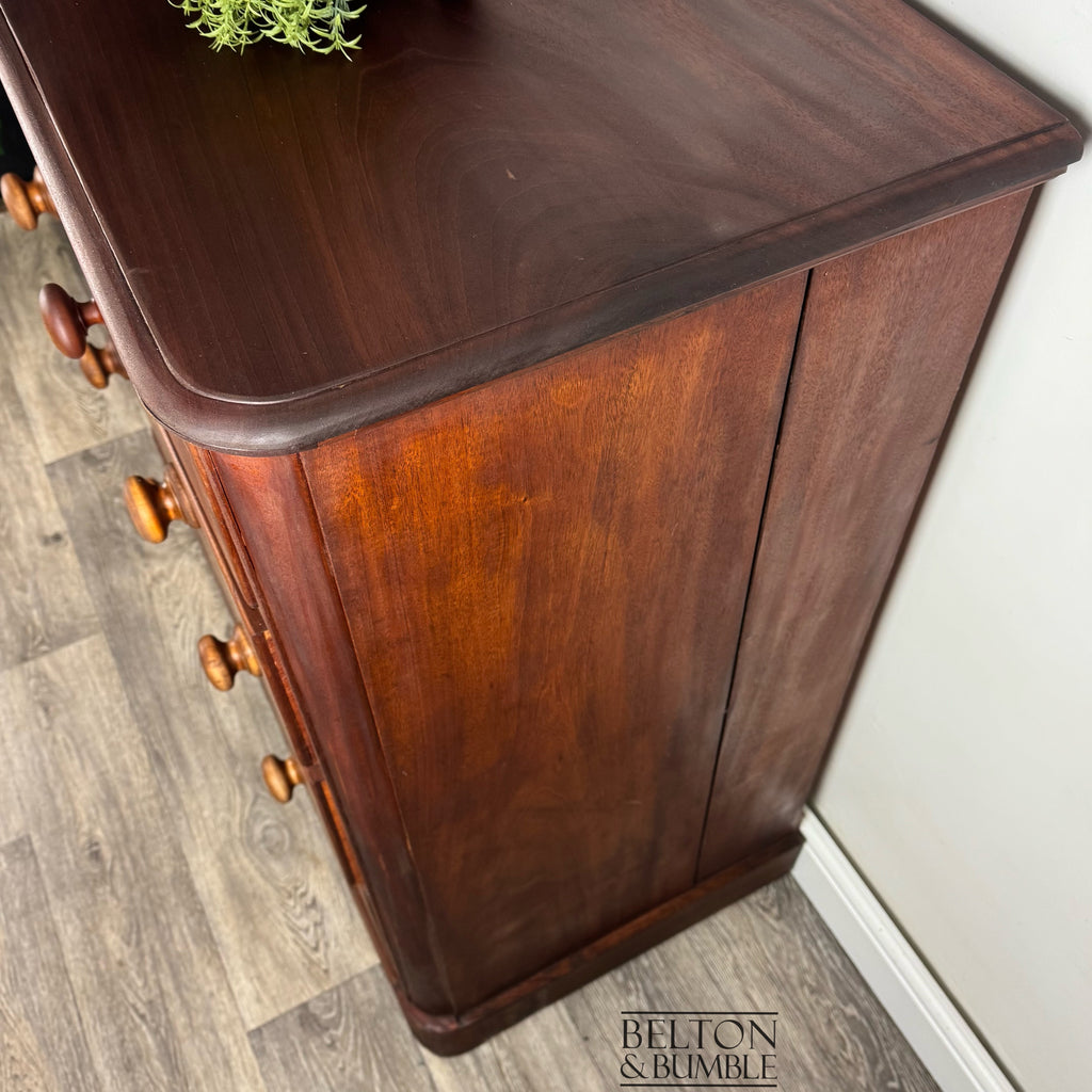 Victorian Mahogany Five Drawer Chest of Drawers-Belton & Bumble