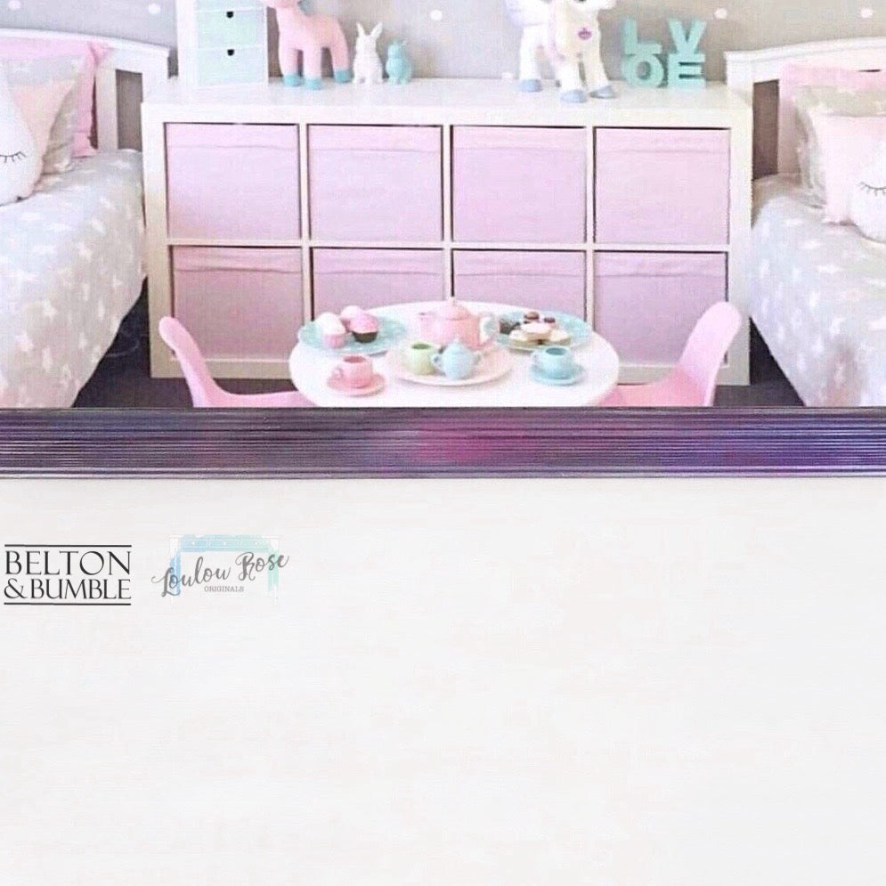 Hand Painted Hexagon Mirror – Pink, Purple & Silver