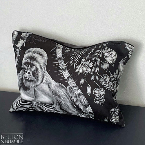 Handmade Make Up / Travel Toiletries Bag in “Silverback” Fabric by Emma Shipley-Belton & Bumble