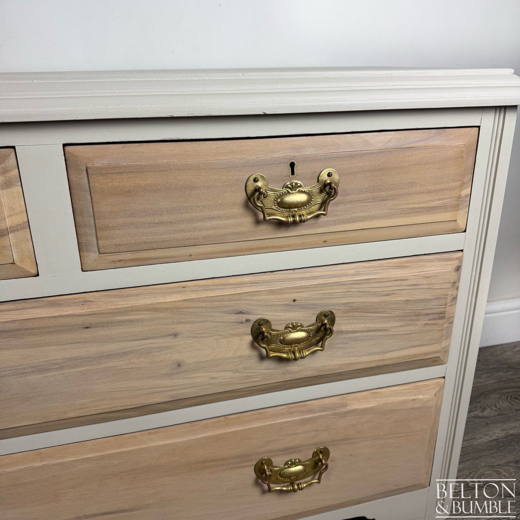 Vintage Pine Four Drawer Chest of Drawers in Cream