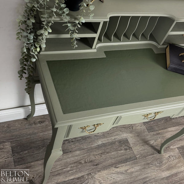 Writing Desk / Dressing Table with Hutch in Sage Green