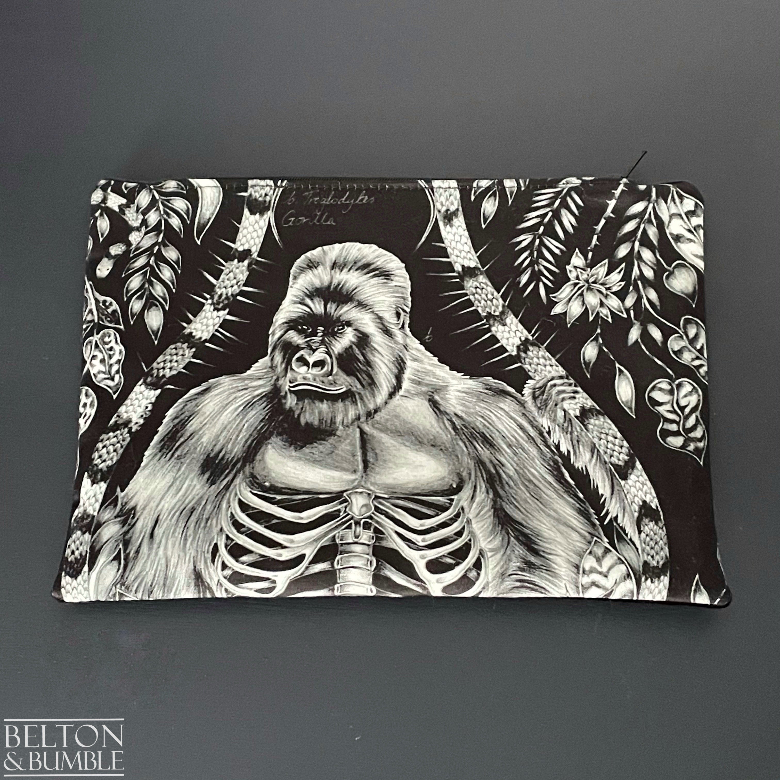 Handmade Make Up / Travel Toiletries Bag in “Silverback” Fabric by Emma Shipley-Belton & Bumble