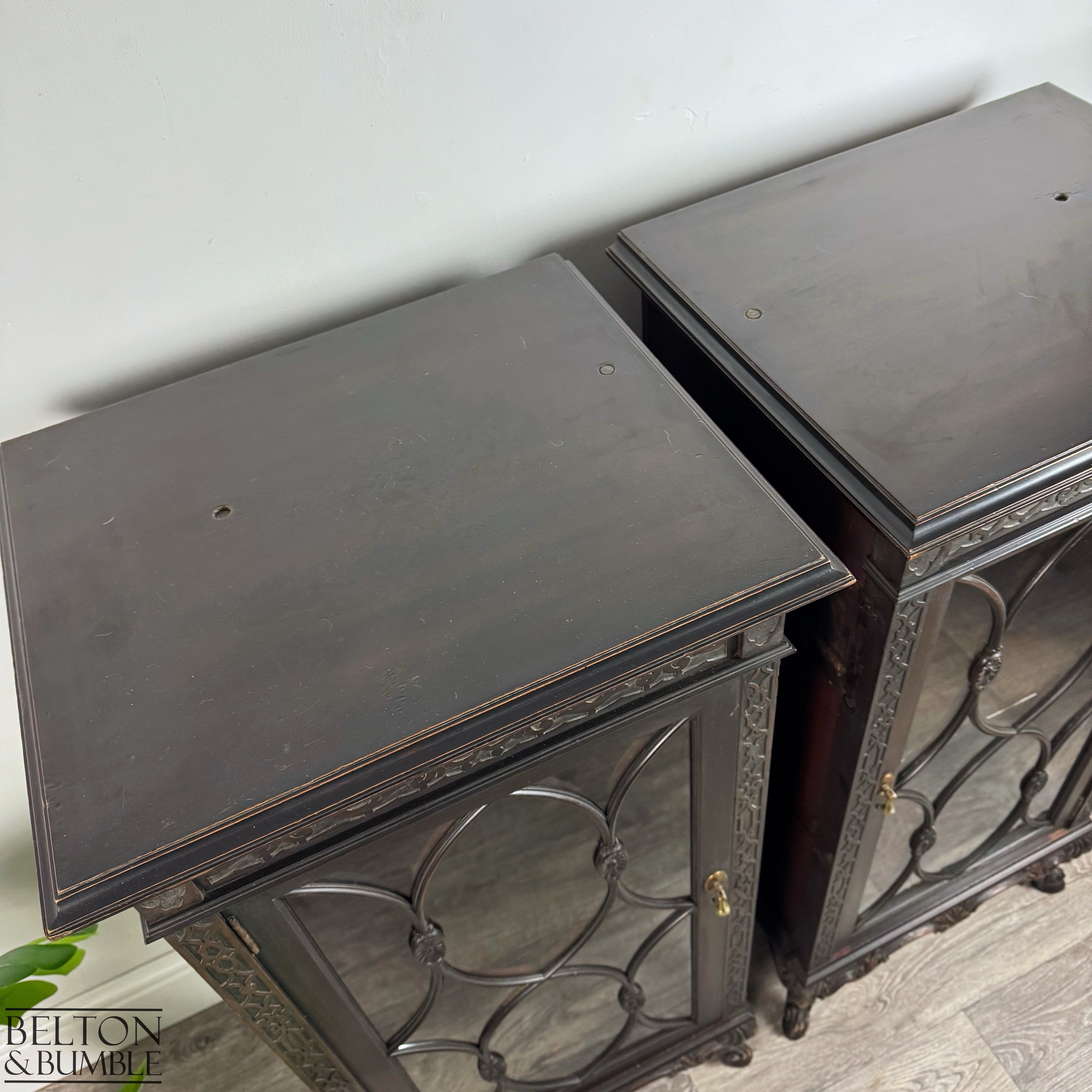 Pair of Tall Victorian Glass Cabinets-Belton & Bumble