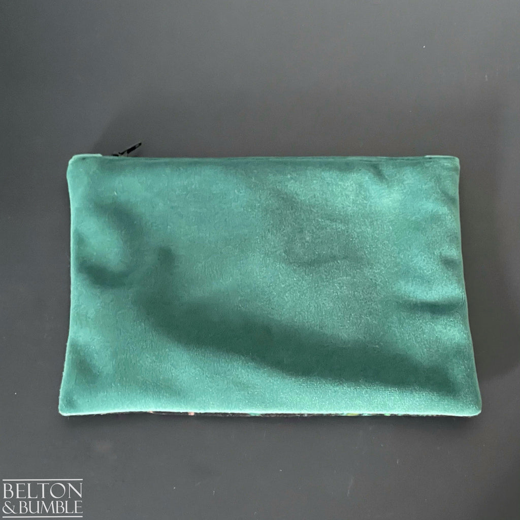 Handmade Make Up / Travel Toiletries Bag in “Silverback” Velvet Fabric by Emma Shipley-Belton & Bumble