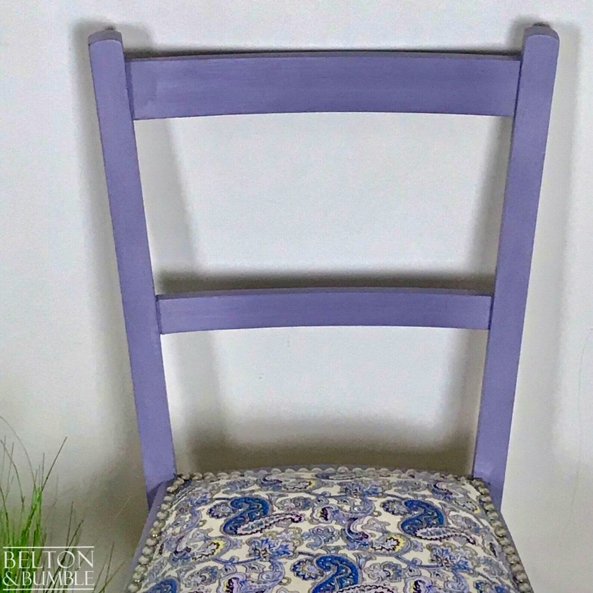 Petite Pale Purple and Paisley Bedroom Chair