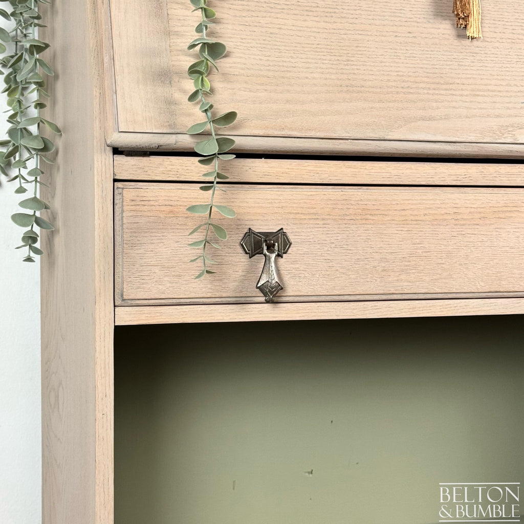 Oak Bookcase Bureau Desk with Shelving-Belton & Bumble